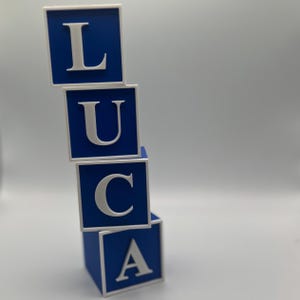 LUCA 3D Print Baby Blocks STL, 4 Buchstaben, STL, 3D gedruckte Baby-Blöcke, Baby Blocks, 3D Druck stl, Baby-Dusche-Geschenk, Baby Boy