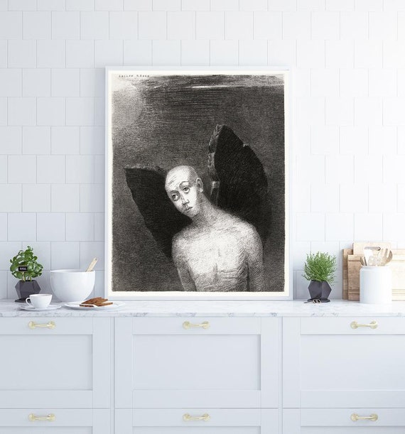 The Fallen Angel Opened His Black Wings Odilon Redon Australia - Angel Wings Wall Art Asda The Fallen Angel Opened His Black Wings Odilon Redon Australia - Angel Wings Wall Art Asda