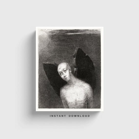 The Fallen Angel Opened His Black Wings Odilon Redon - Angel Wings Wall Art Asda The Fallen Angel Opened His Black Wings Odilon Redon - Angel Wings Wall Art Asda