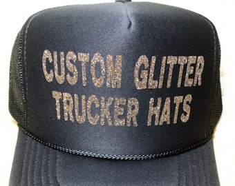 Custom Glitter Trucker Hat: Personalized Party Favor