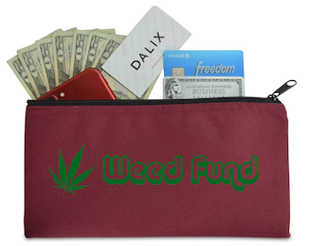 Medical Marijuana Weed Leaf Monoply Ceramic Coin Bank Piggy Bank Funny