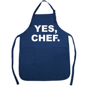 YES, CHEF. // Men&#39;s Apron // Woman&#39;s Apron // Gift for Chef&#39;s // Dads // Moms // Small Business // Food Truck // Gardening
