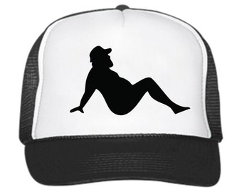 Chubby Guy Mud Flap Trucker Hat // Snapback // Chubby Redneck // Trucker Style // Retro Trucker // Snapback // Mesh back // baseball cap