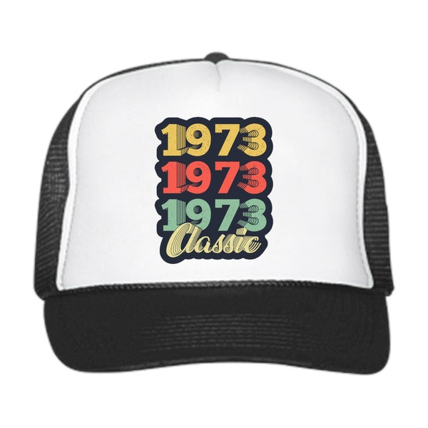 Classic 1973 Retro Style Trucker Hat // 1973 // Unbeatable Quality and Price // Fifty // Birthday Celebration // Big 50