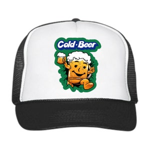 Cold Beer Trucker Hat // Humor // Unbeatable Quality and Price // Drinking // College // Funny Parody // baseball cap