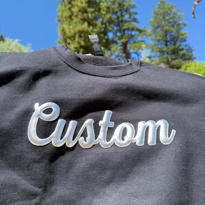 Custom Team Name Sweatshirt, Puff Print, 3D Print, Embossed Puff Print, School Spirit, Gift Ideas, Crewneck Sweatshirt