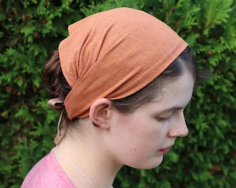 Soft Orange Cotton Knit - 8 inch Headband Headcovering