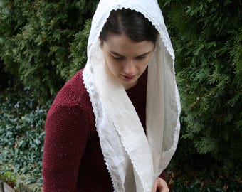 100% Linen Scarf Headcovering Veil