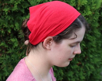 Red Cotton Knit - 8 inch Headband Headcovering