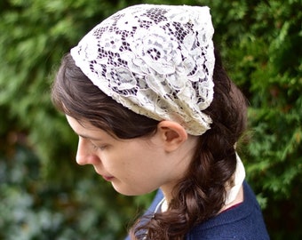 Floral Lace Headband: 7 inch Headcovering
