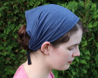 Stretch Denim Cotton Knit - 8 inch Headband Headcovering
