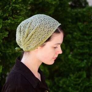 Olive Lace - Full Coverage Headband//Headwrap//Headcovering//Headscarf