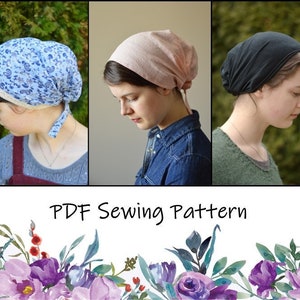 Bandeau/couvre-chef/foulard couvrant entièrement - Patron de couture PDF téléchargeable et tutoriel - Silver Stitching Co