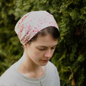 Cotton Florals Full Coverage Headband//Headwrap//Headcovering//Headscarf Silver Stitching Co image 6