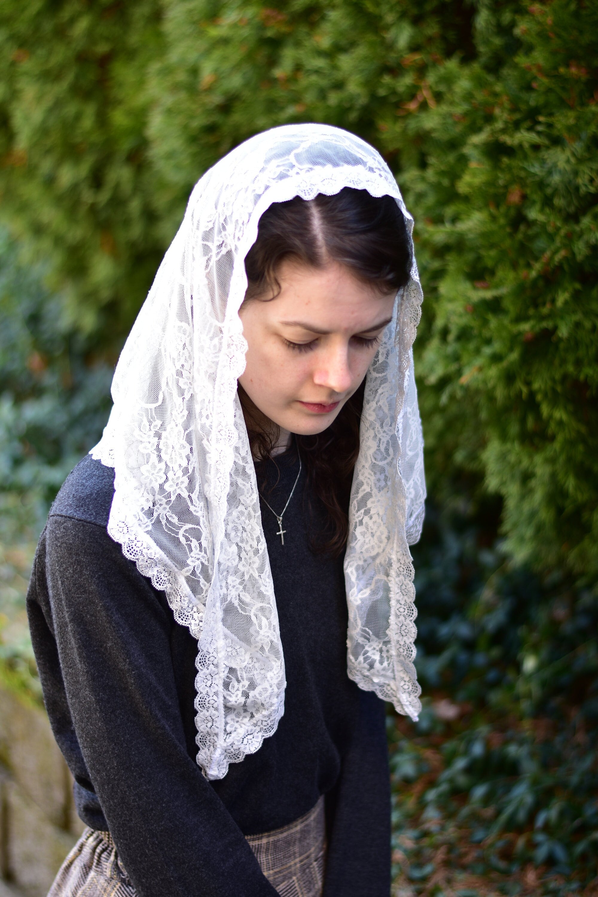 Mittelalterlicher Mantilla-Schleier – Spitzentuch Für Kirche, Hochzeit & Renaissance-Fest