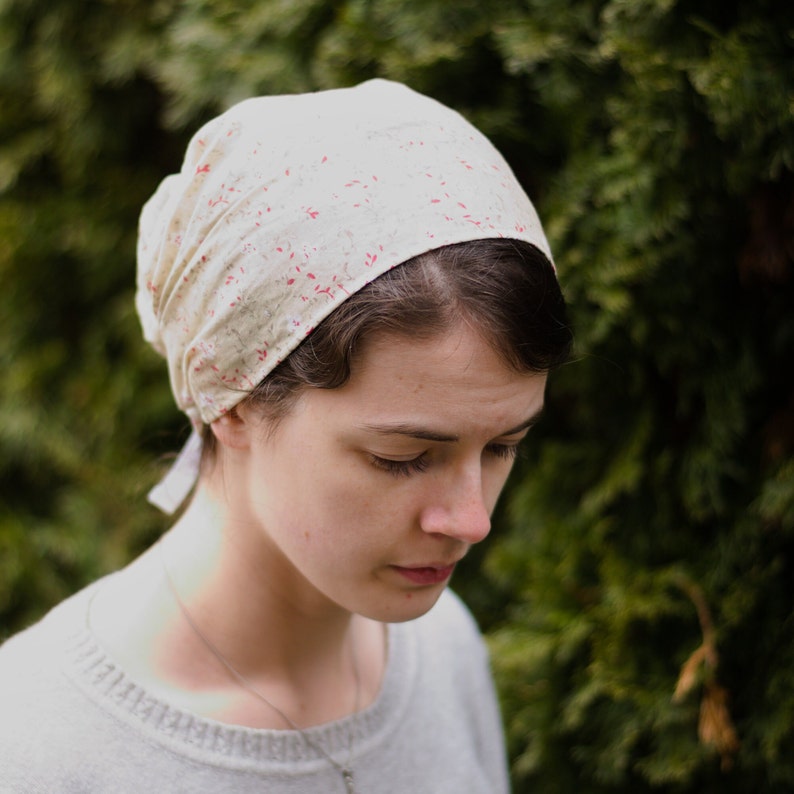 Cotton Florals Full Coverage Headband//Headwrap//Headcovering//Headscarf Silver Stitching Co image 7
