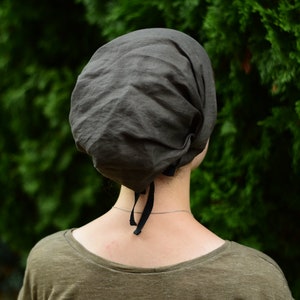 Linen Full Coverage Headwrap//Headcovering//Headscarf Silver Stitching Co image 2