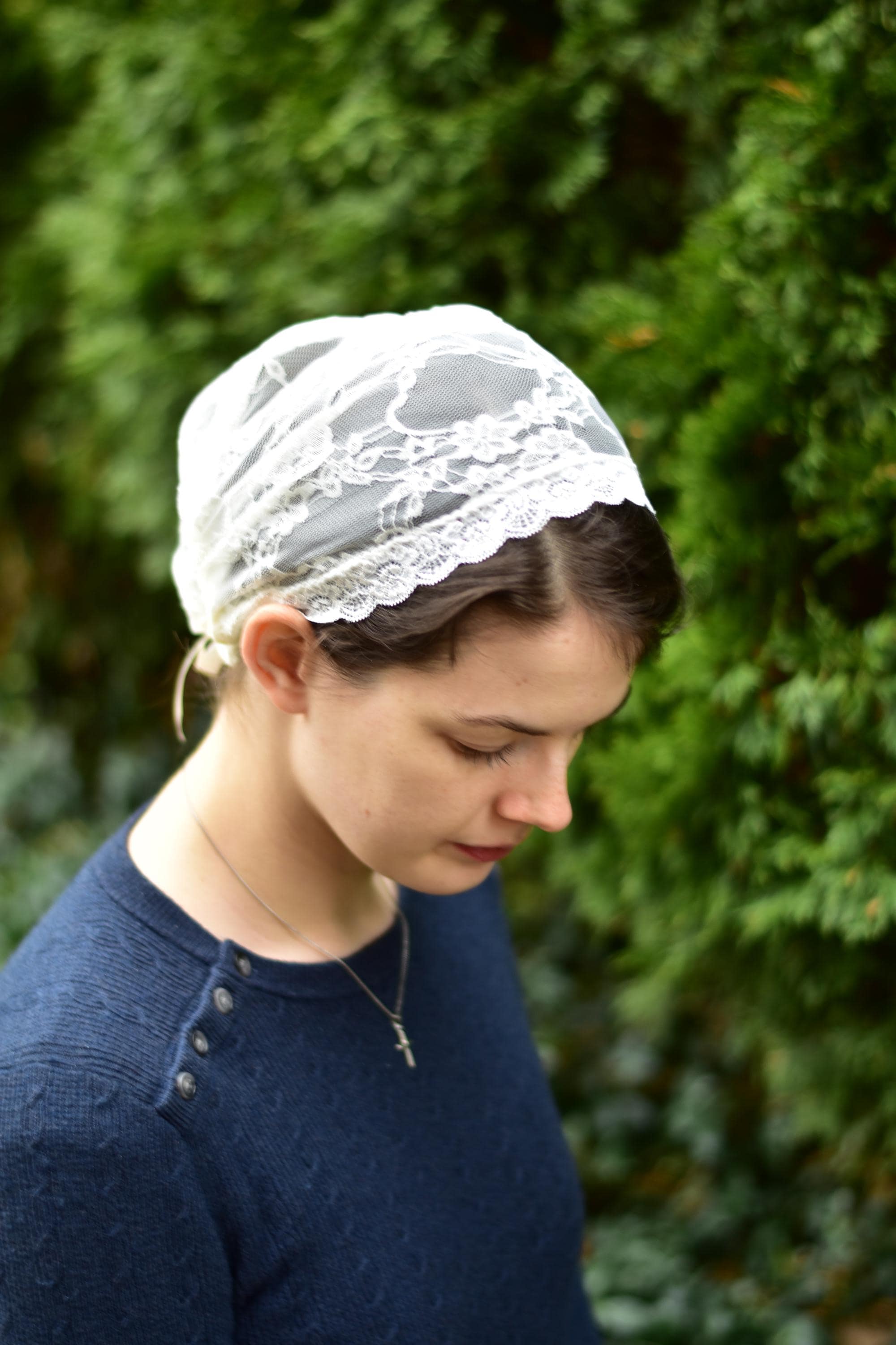 Stretch Lace - Full Coverage Headband//Headwrap//Headcovering//Headscarf - Silver Stitching Co