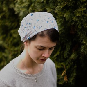Cotton Florals Full Coverage Headband//Headwrap//Headcovering//Headscarf Silver Stitching Co image 2