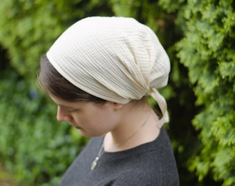 Cotton Muslin - Full Coverage Headband//Headwrap//Headcovering//Headscarf - Silver Stitching Co