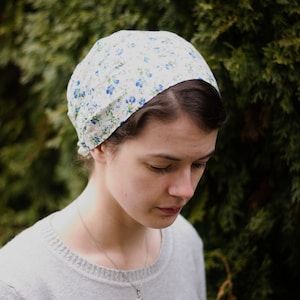 Cotton Florals Full Coverage Headband//Headwrap//Headcovering//Headscarf Silver Stitching Co image 3