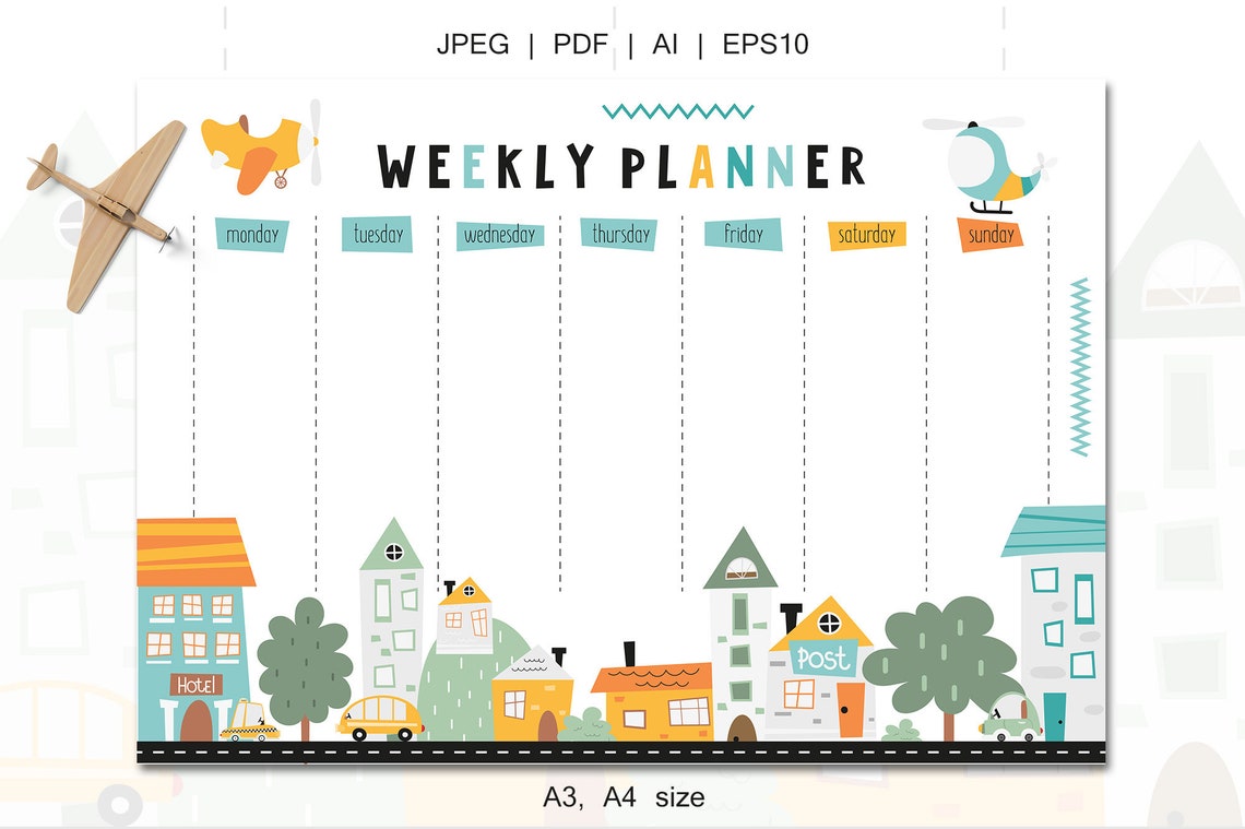 Wochenplaner für Kinder Wöchentliche Zeitplan druckbare PDF | Etsy