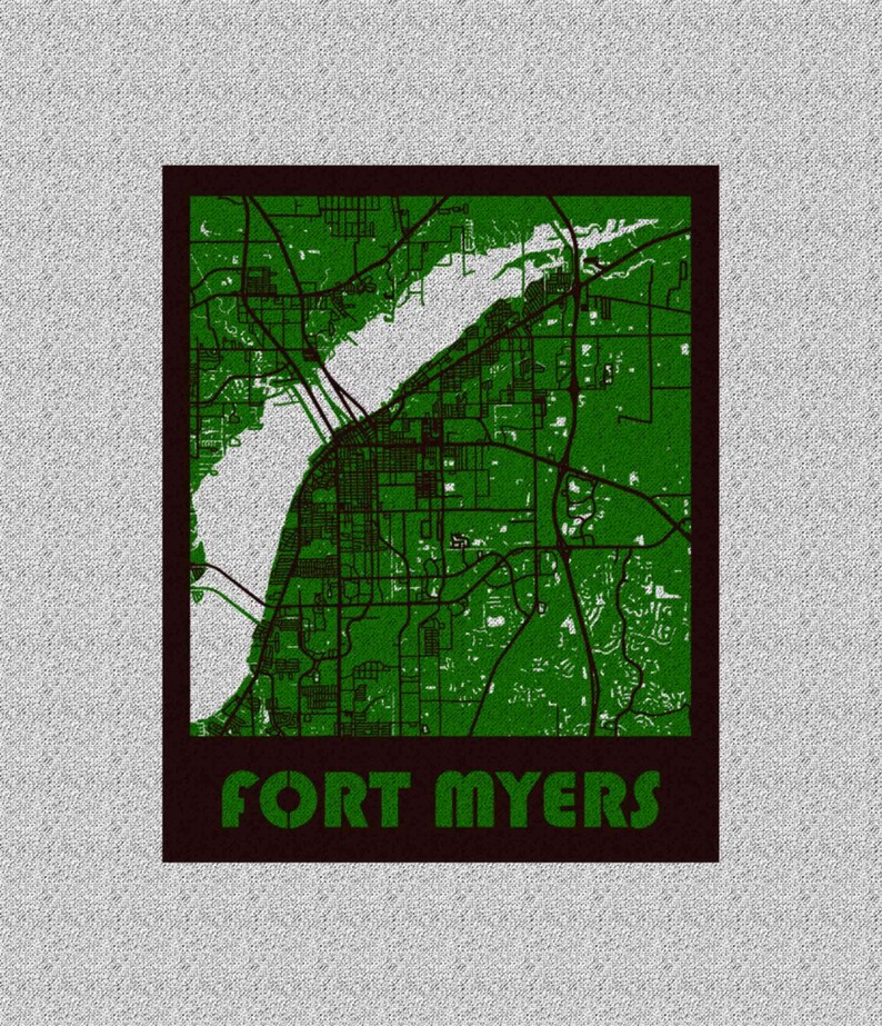 Fort Myers Land and Roads Map File for Laser Cut Instant Etsy