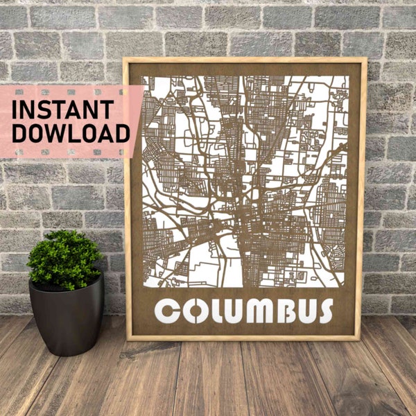 Columbus Map Vector File Etsy