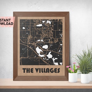 Dorpen, Florida Land en wegen kaartbestand voor lasergesneden instant download svg crd dxf vectorafbeeldingen stad auto CAD moderne decoratie snijden