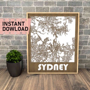 Sydney Australia archivo para corte láser descarga instantánea svg dxf eps crd gráficos vectoriales ciudad auto CAD decoración moderna decoración para cortar madera