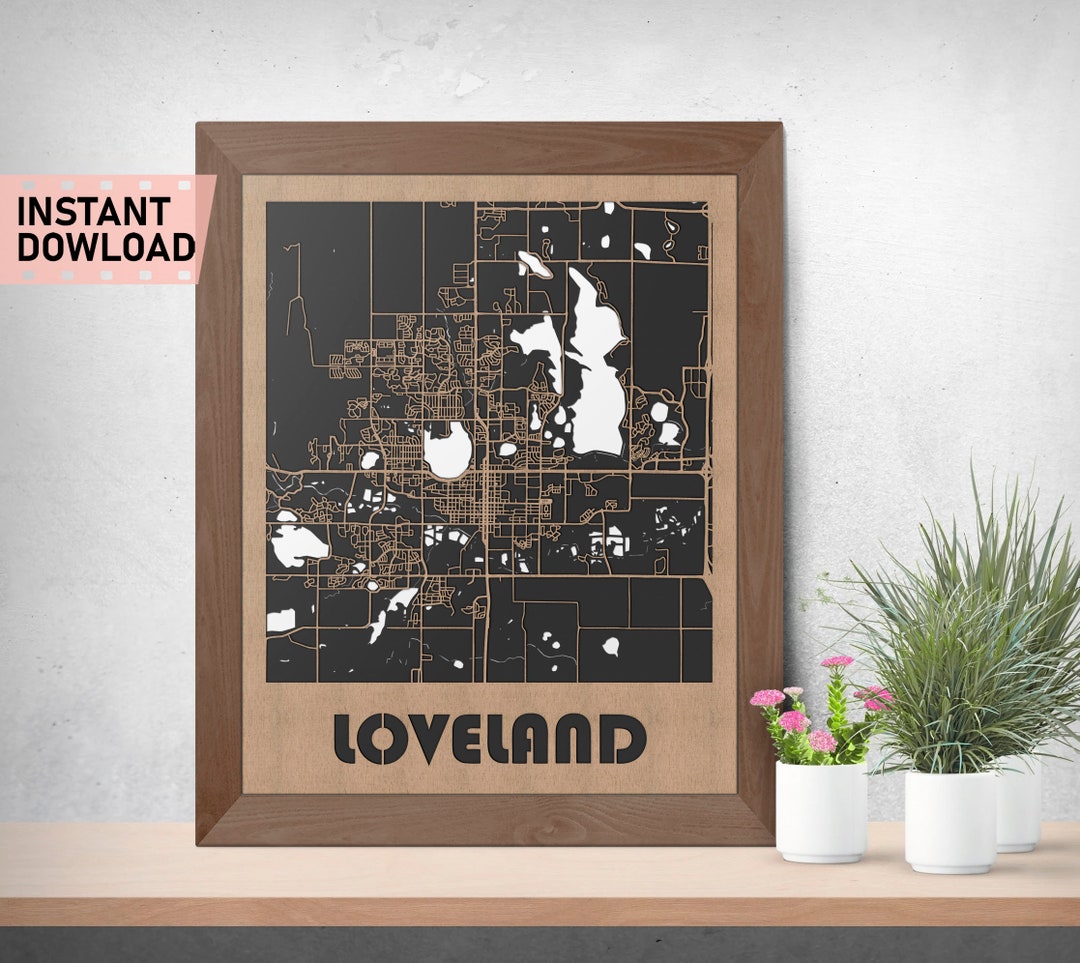 Loveland Land and Roads Map File for Laser Cut Instant Etsy