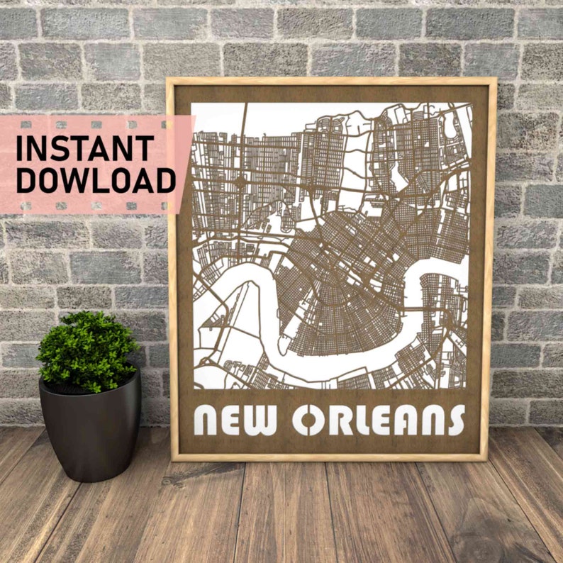 New Orleans Louisiana File for Laser Cut Instant Download Svg Dxf Eps