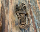 Georgian Cast Iron ANTIQUE DOOR KNOCKER 1830 Quality Classical Door Embellishment Original Patina Beautiful Detailing Door Furniture