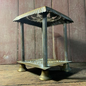 Antique Victorian Cast Brass / TRIVET KETTLE POT / Stand Plant Pot Stand Kitchen Pot Stand Vintage Gifts Vintage Kitchen Potting Shed Decor