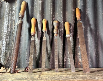 Limas de madera vintage X6 / Limas de carpintero / Herramientas de carpintería para ebanistas / Limas manuales / Coleccionistas de herramientas / Reparar y reutilizar / Regalos para carpinteros