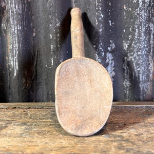 Wonderful 19th Century Treen / BUTTER SCOOP / Farmhouse Kitchen Country House Decor Antique Wooden Spoon Gifts For Cooks Gifts for Chefs