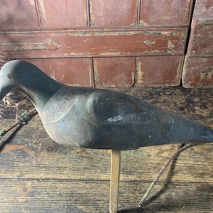 Life Size Vintage / ORIGINAL PAINT DECOY / Original Rubber Working Pigeon Decoy Old Paint Cabin Lake House Decor Country Interiors Folk Art