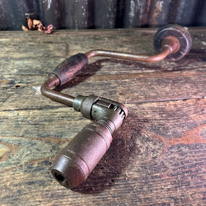 Stanley 945 10-Zoll-Sweep-Ratsche / HANDBOHRKRAGEN / Tischler Altes Werkzeug Geschenke Antiker Werkzeugsammler Vintage Handbohrer Schaufenster