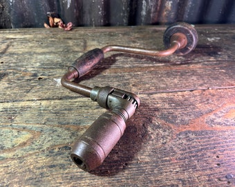 Stanley 945 10 Inch Sweep Ratchet / HAND DRILL BRACE /  Carpenters Old Tool Gifts Antique Tool Collector Vintage hand Drill Shop Display