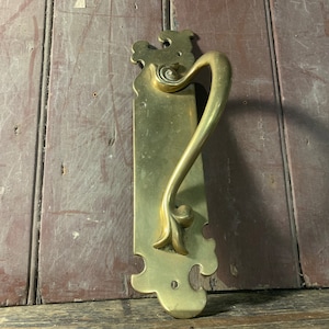 Antique Art Nouveau Large English / DOOR HANDLE PULL / Door Furniture Brass Pulls Shop Door Fittings Brass Hardware Handle Store Door Pulls