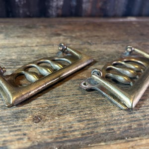 Antique / 2 ENGLISH HANDLES / Arts and Crafts Drawer Pull Dresser Handle Cabinet Hardware Furniture Restoration Drawer Pull