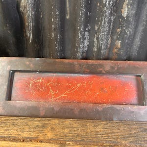 Placa de buzón de calidad grande de 12 pulgadas / VINTAGE / Bronce de latón original desgastado y descolorido Grandeur herrajes antiguos para puertas accesorios de época