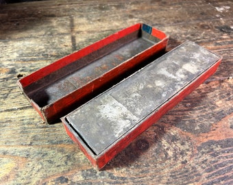 Vintage Boxed Fine Bench Stone / SHARPENING STONE / Carborundum Aloxite Woodwork Tools Workshop Repair Shop Furniture Restoration Hone Stone