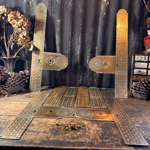 Rare Set 19th Century Aesthetic Period X8 / DOOR PUSH PLATE / Salvaged Reclaimed Door Finger Plate Antique Door Hardware Furniture English