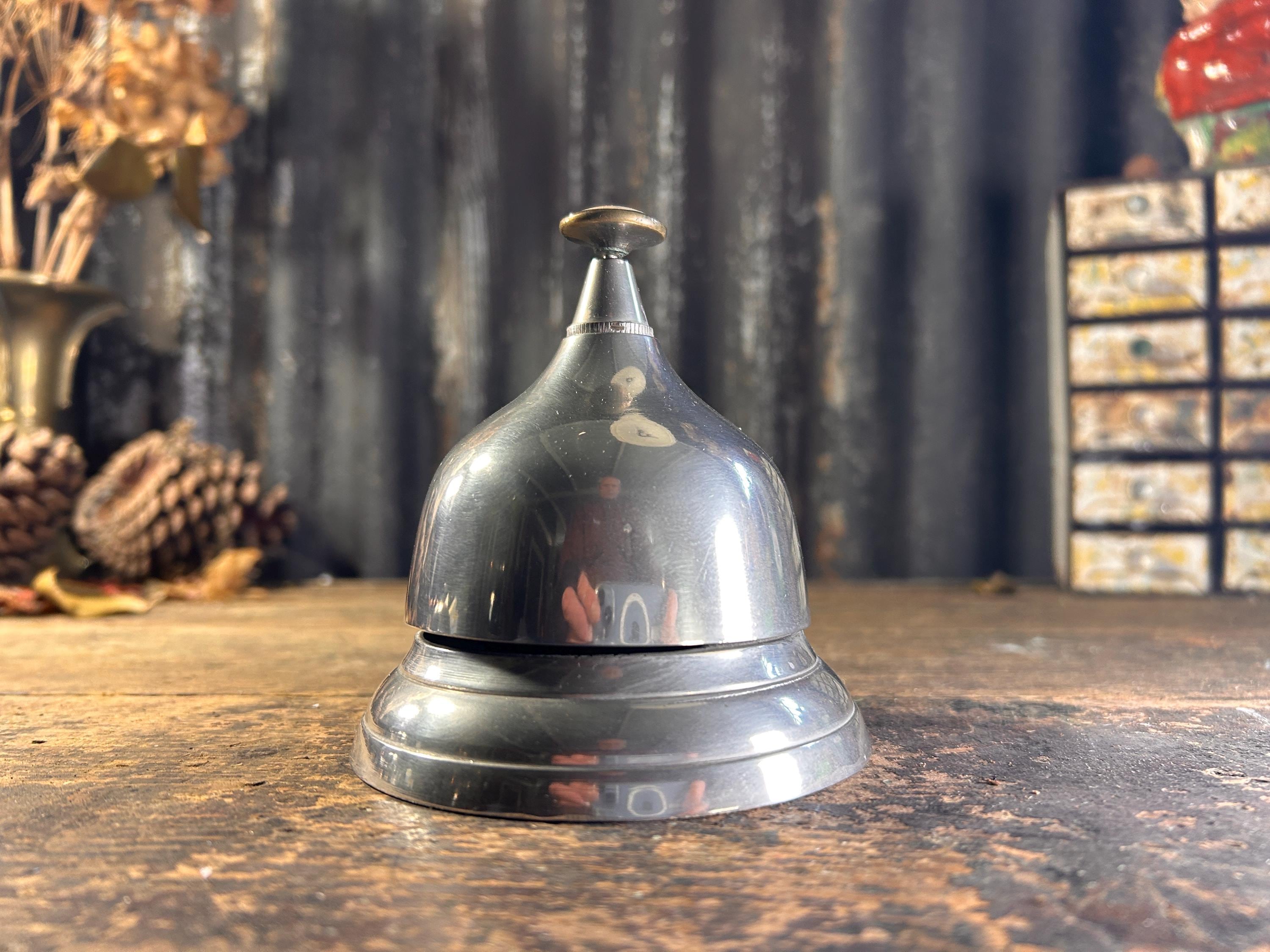 Wunderschönes Edwardian / SHOP COUNTER BELL / Original Empfangsklingel Service Glocke Vintage Shop Decor Feddektisch Glocke Antike Hotelglocke