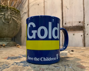 Vintage Becher / SAVE THE CHILDREN / St Ivel Gold Vintage 1980er Tee Kaffeetasse Becher Retro Küche Vintage Decor