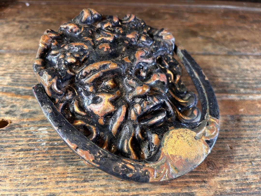 Stunning Late 19th Century Green Man / ANTIQUE DOOR KNOCKER
