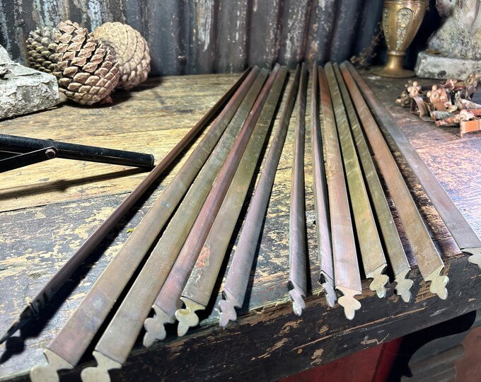 Rare Find 19th Century / STAIR ROD SET / Complete Set of 13 Stair Rods
