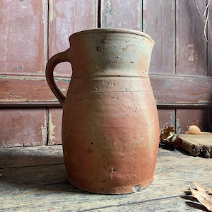Antique / FRENCH STONEWARE / Rillettes Salt Glazed Storage Rustic Pot Jar French Decor Vintage Pot Utensil Pot French Rustic Farmhouse Decor