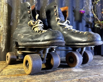 1960s Original Cased / VINTAGE ROLLER SKATES / Roller Skating Sports Shop Display Film Props Sporting Gifts Rollerena Vintage Skating Sports